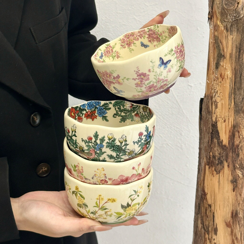 ins复古风陶瓷饭碗2025新款家用高颜值餐具套装乔迁新居新婚礼物,餐饮具,碗,淘宝优惠券,粉丝福利购,淘宝优惠卷