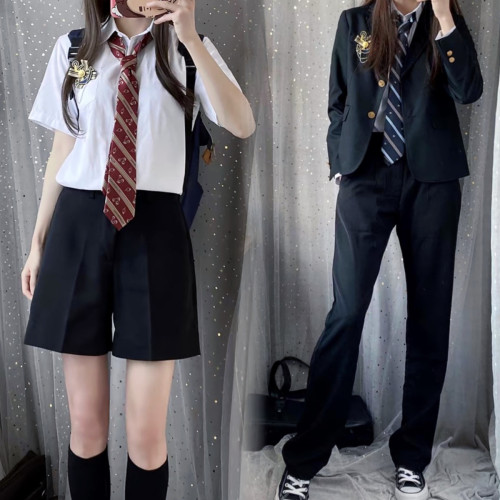 正统日系学院风JK制服DK西装裤中性百搭黑色长裤校园风正装裤男女