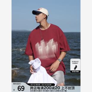 FORNINES网点印花纯棉短袖T恤男女潮牌休闲美式高街半袖夏季