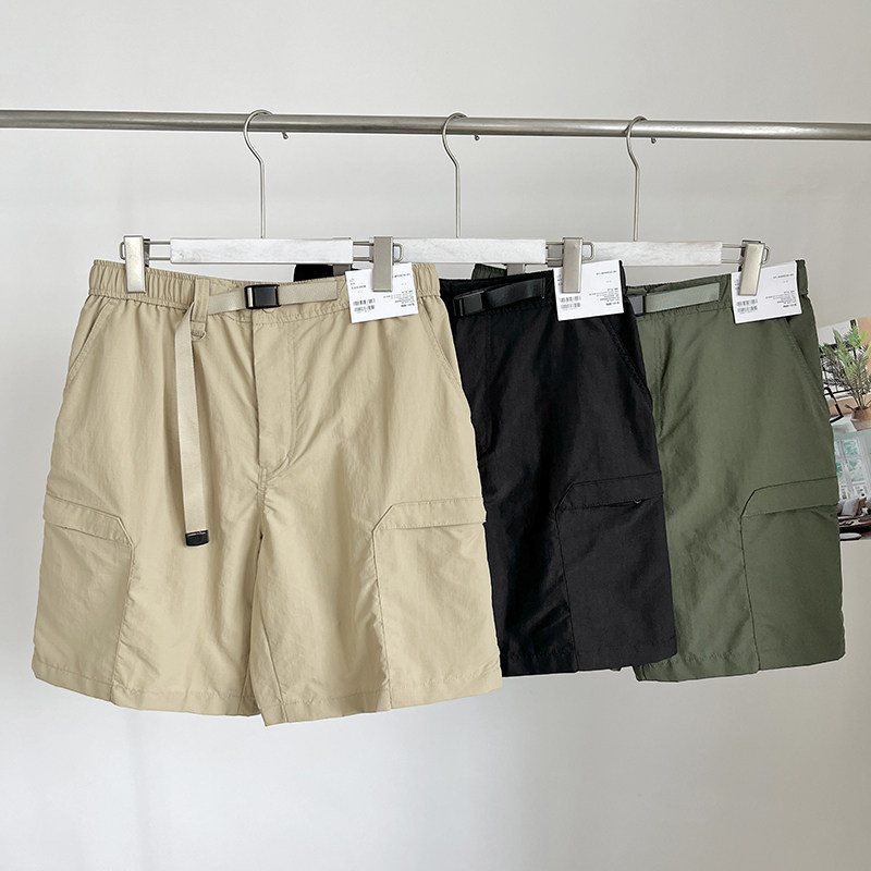 日单家夏季男女款尼龙休闲工装短裤中裤宽松五分裤运动裤Y455505