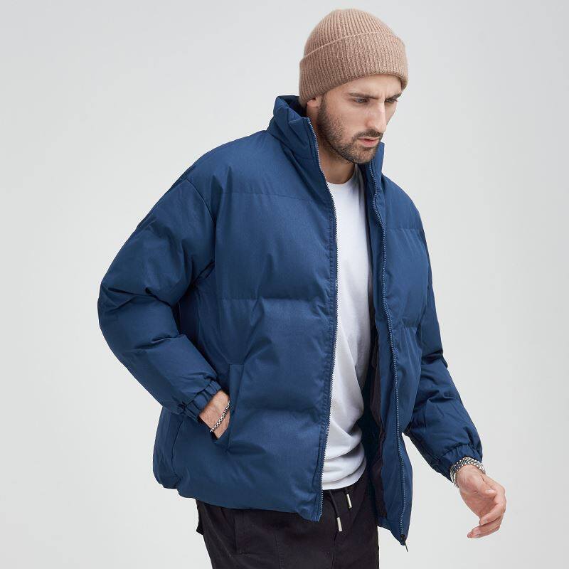 棉服男2021年冬季新款韩版潮流宽松棉袄简约立领秋冬加厚短款外套