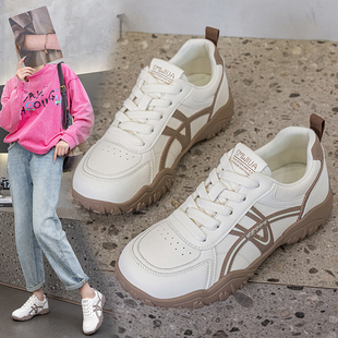 2026新款大码女鞋41到43厚底小白鞋德训鞋时尚休闲运动爆款阿甘鞋