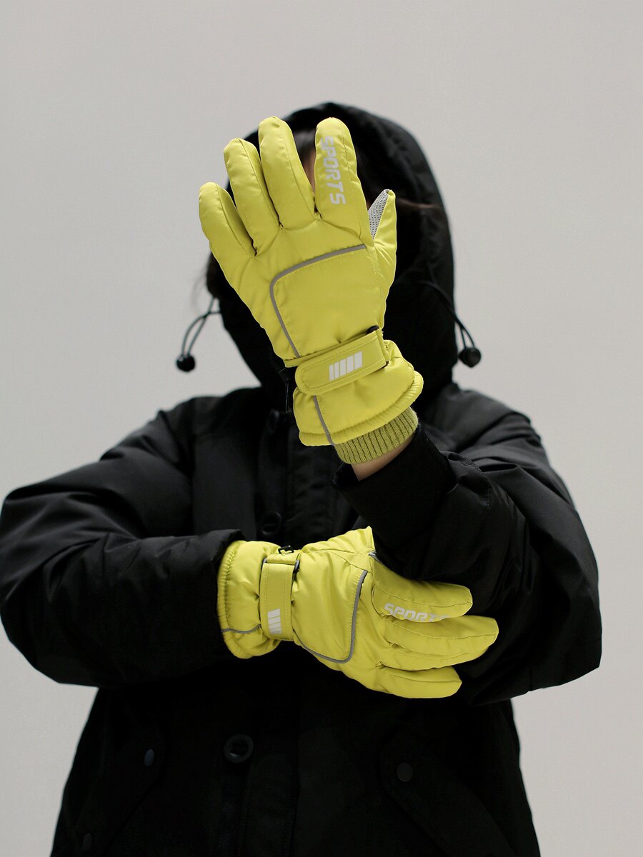 可触屏防水滑雪手套女冬天加厚防滑防寒防风户外骑行手套加绒男款