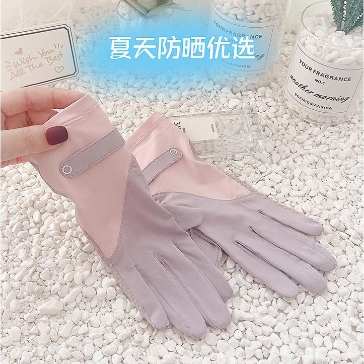 开车防晒手套女防紫外线防滑冰丝骑行骑电动车可触屏女生薄款夏季