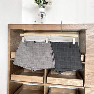 美式辣妹格纹百褶半身裙裤女夏季2025年新款防走光高腰伞裙短裙子