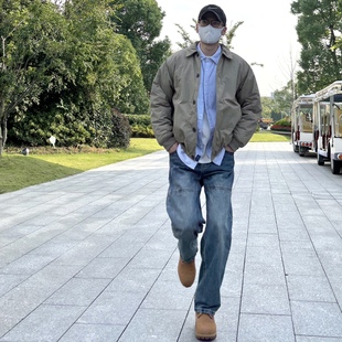 工装 日系复古宽松翻领棉服美式 加厚防风棉服外套男 LILI冬季 NICE