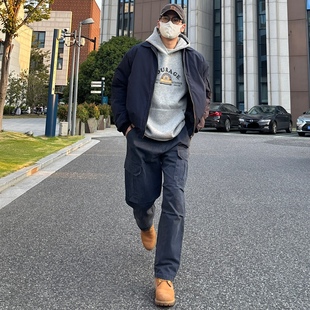 宽松直筒多口袋休闲裤 NICE 裤 复古重磅水洗做旧工装 男 LILI美式