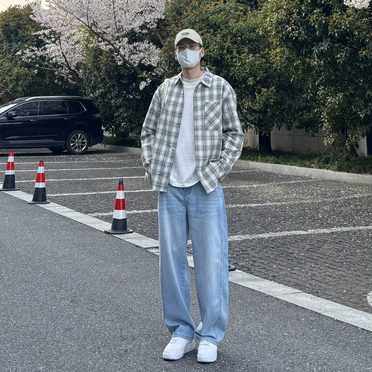 NICELILI莱赛尔宽松直筒牛仔裤