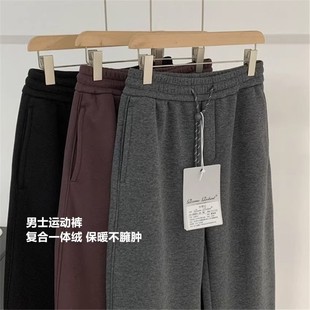 专柜品质 弯刀加绒运动裤 加绒运动裤 休闲裤 一勺米 卫裤 男士