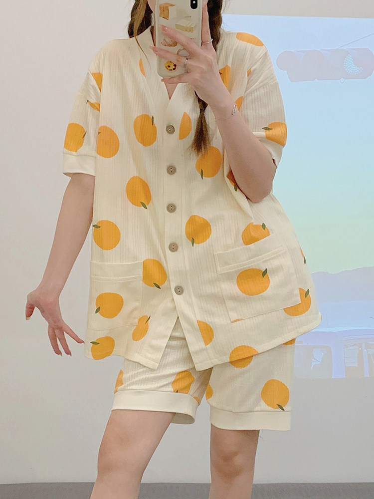 산부인과 병원 수유 여름 얇은 땀흡수 반팔 감금복 반바지 순면 출산 잠옷 4월 5일