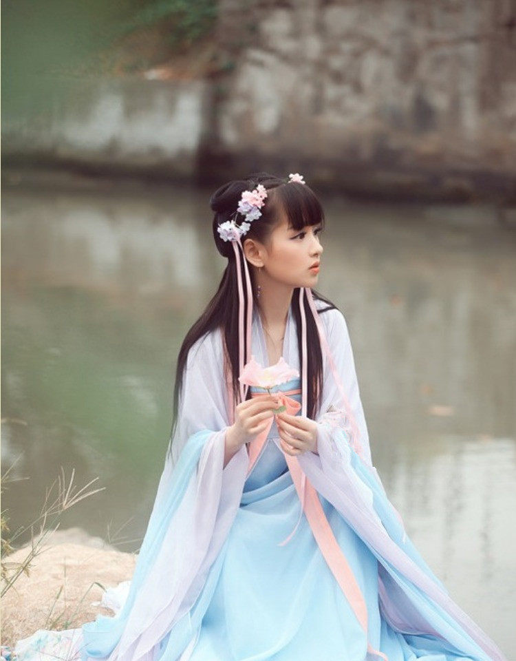 2022元旦新款古装服装女汉服广袖对襟齐胸襦裙舞台演出服仙女裙