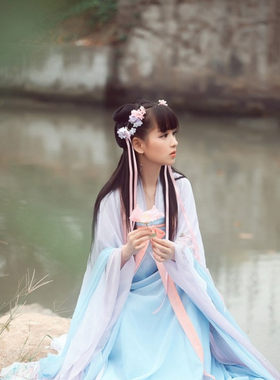 元旦新款广袖对襟舞台仙女裙古装