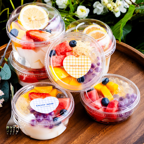 冰粉碗一次性凉粉水果捞打包盒子