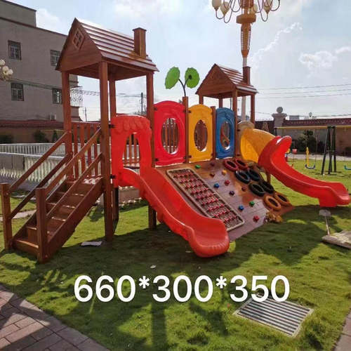 幼儿园木质滑梯儿童攀爬架钻洞爬网荡桥秋千滑索户外大型玩具组合