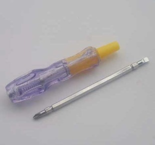 大钢批一字头十字头双头两用测电笔 螺丝刀批 测验电笔100V-1000V