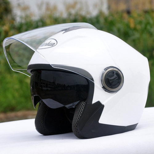 男女通用双镜片半盔保暖防晒四季