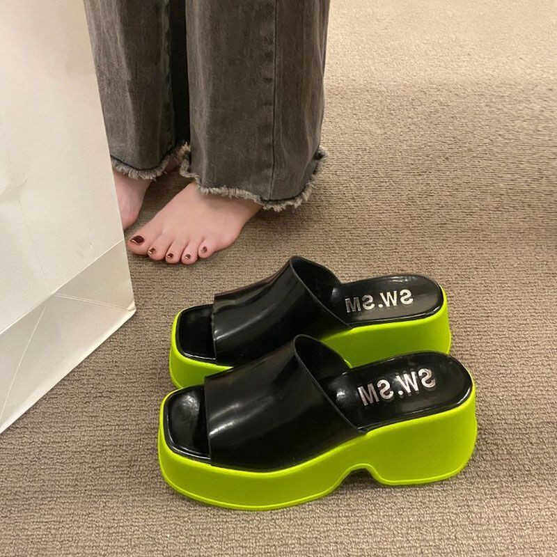 网红高跟拖鞋女夏季外穿2024新款超火防滑增高厚底时尚高级感凉拖,女鞋,一字拖,淘宝优惠券,粉丝福利购,淘宝优惠卷