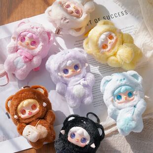 可爱Q萌氧氧四代-mini咬一口小熊毛绒盲盒玩具办公室桌面摆件