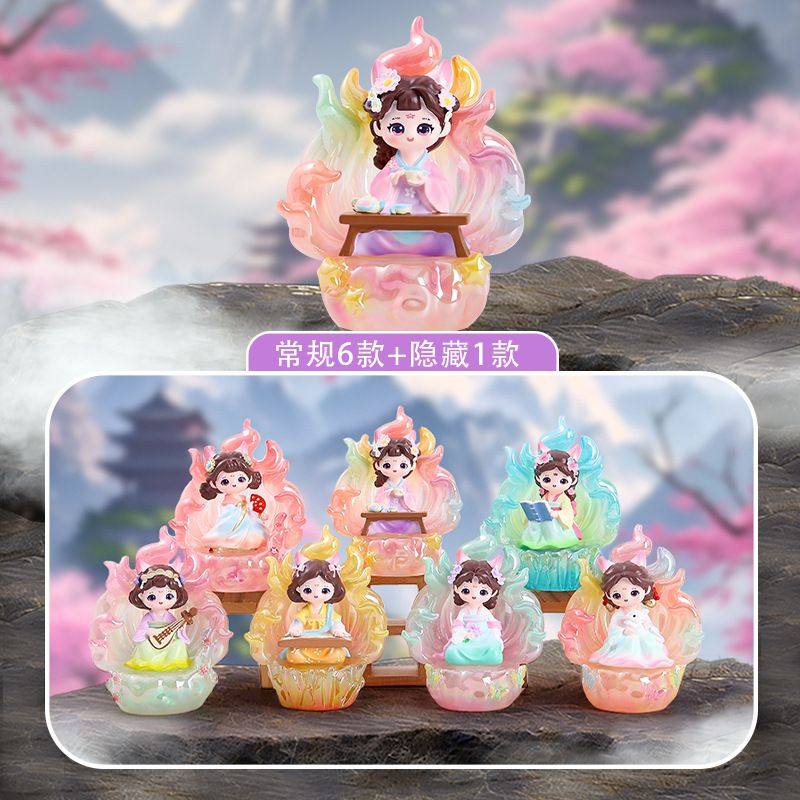 卡通盛世芳华九尾灵狐大号盲盒潮玩摆件女生精致国潮节日礼物代发