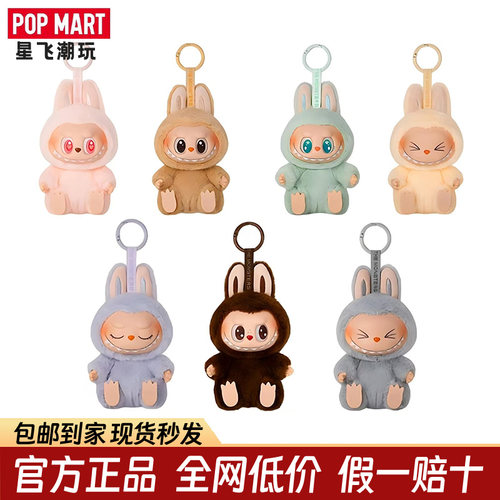 POPMART泡泡玛特THEMONSTERS毛绒公仔玩偶labubu坐坐派对盲盒挂件