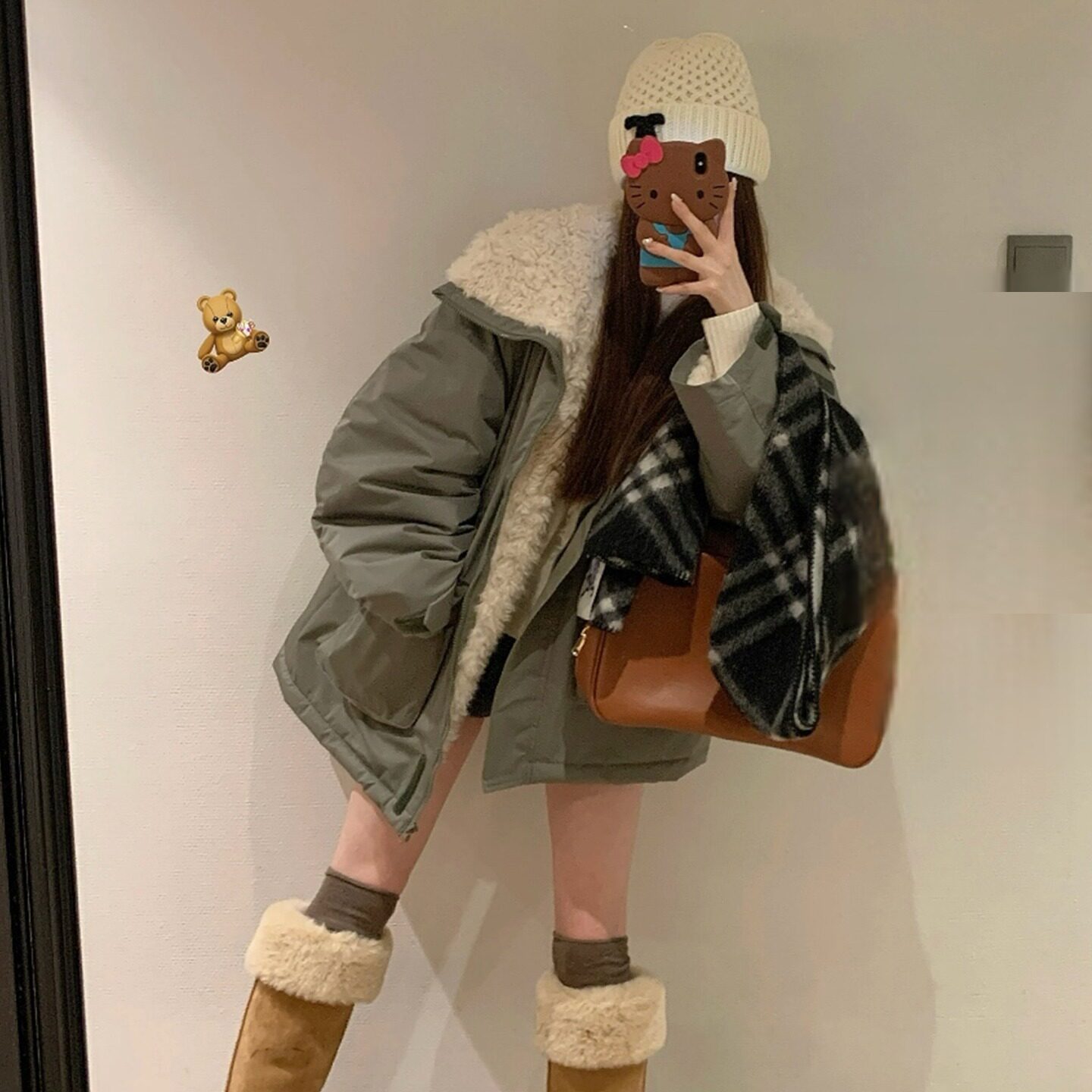 羊羔毛派克服女2025年冬季新款工装棉服冲锋衣加厚显瘦小个子外套