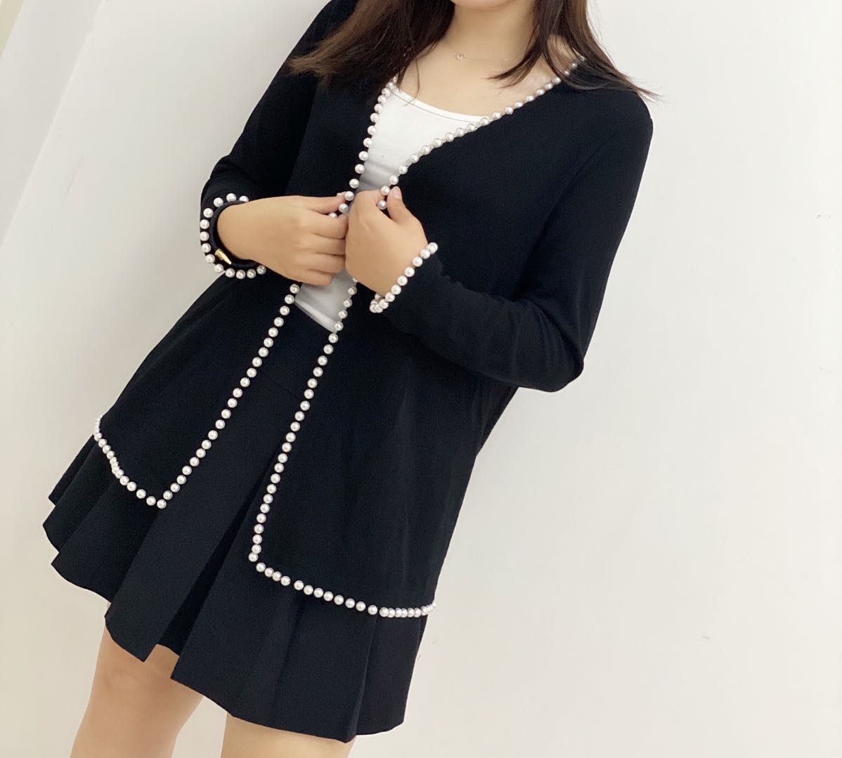 小香风法式针织开衫短外套新品