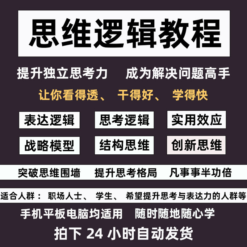 思维逻辑教程思考力学习力影响力提升表达沟通能力结构化思维课程