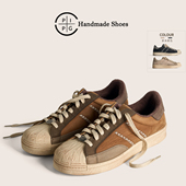 水洗做旧运动鞋 PIPG复古贝壳头休闲板鞋 男百搭老钱风 舒适透气