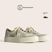 PIPG复古真皮手工鞋 小白鞋 男厚底增高男鞋 牛反绒运动休闲网球板鞋