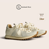 男鞋 透气百搭休闲运动慢跑鞋 复古女鞋 PIPG阿甘真皮鞋 厚底德训板鞋