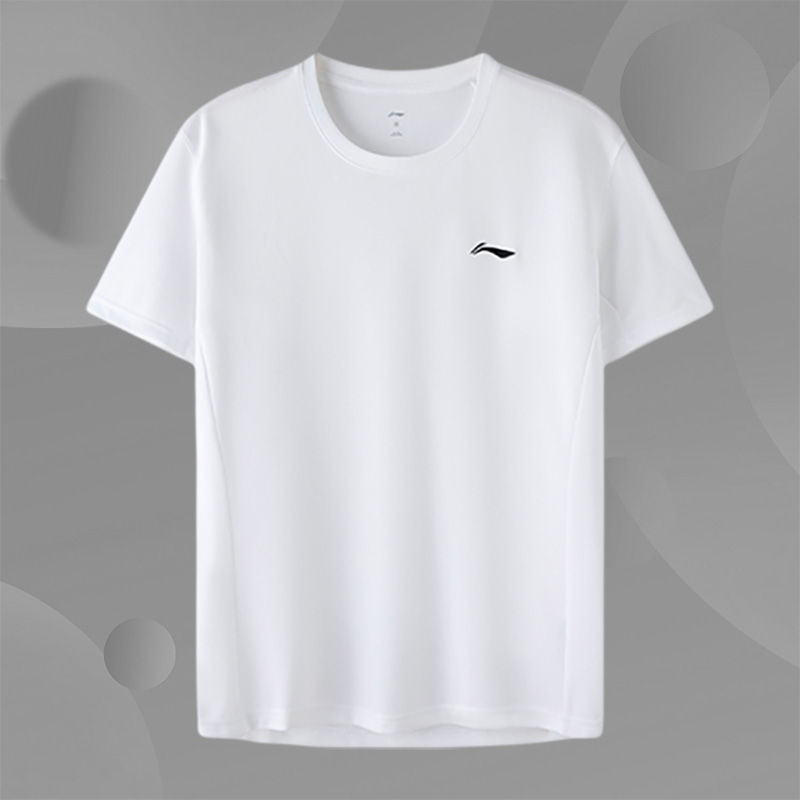 Lining/李宁正品男子休闲宽松速干凉爽透气运动短袖T恤YTST073