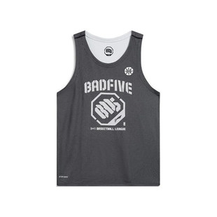 李宁正品反伍BADFIVE男子速干透气运动训练圆领背心T恤AAYT085-1