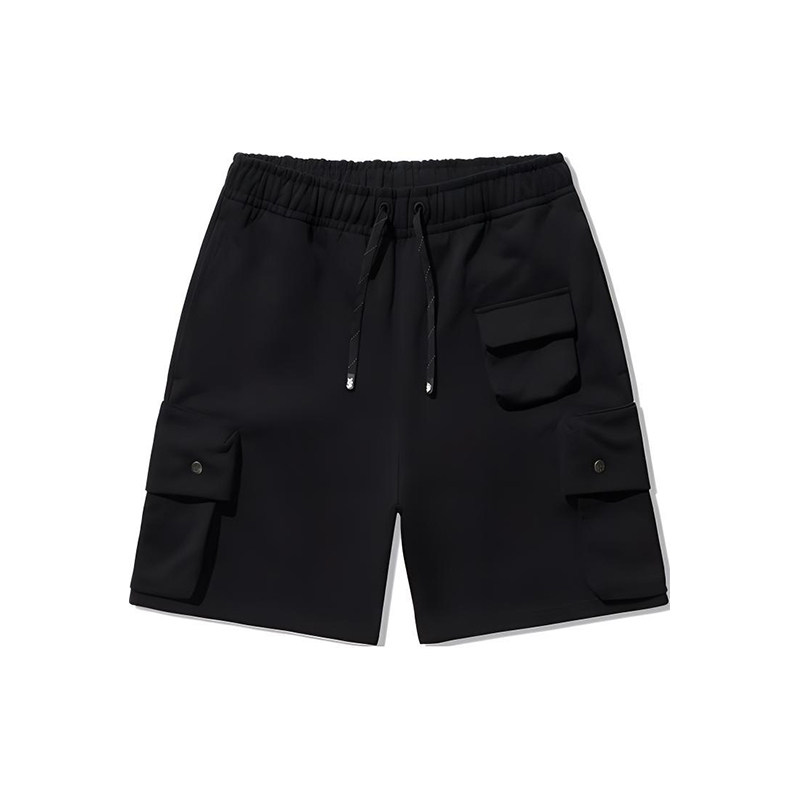 李宁正品夏季新款男子简约宽松透气系带运动休闲短裤AKSU155-2