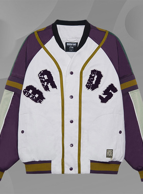 李宁正品反伍BADFIVE虎山行系列男子宽松棉夹克外套棒球衫AJMS011