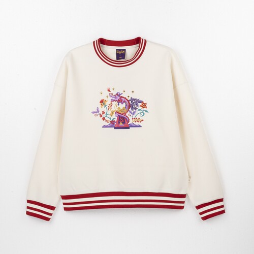 Lining/李宁正品运动潮流系列女子宽松休闲圆领套头卫衣AWDU034-5