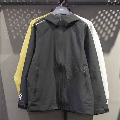 李宁正品CF溯万龙甲男女同款防暴雨防风单层连帽冲锋衣AEMV005-3