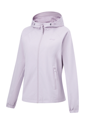 Lining/李宁正品冬季女子健身系列纯色连帽防风夹克外套AFDT650