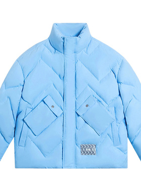 Lining/李宁正品男子时尚潮流休闲宽松保暖鹅绒短羽绒服AYMS163