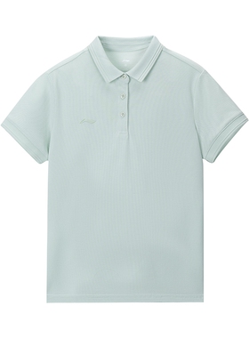 李宁正品2024春季新款女子运动短袖舒适速干翻领POLO衫APLU198-4