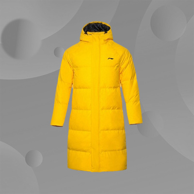 李宁羽绒服男款冬季 过膝国潮长款加厚保暖白鸭绒连帽外套AYMQ135