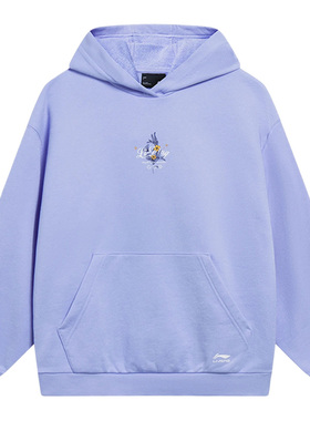 Lining/李宁正品运动潮流系列女子休闲宽松套头连帽卫衣AWDT016