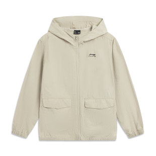 李宁正品 复古透气连帽夹克外套YFDV229 运动生活系列男大童经典