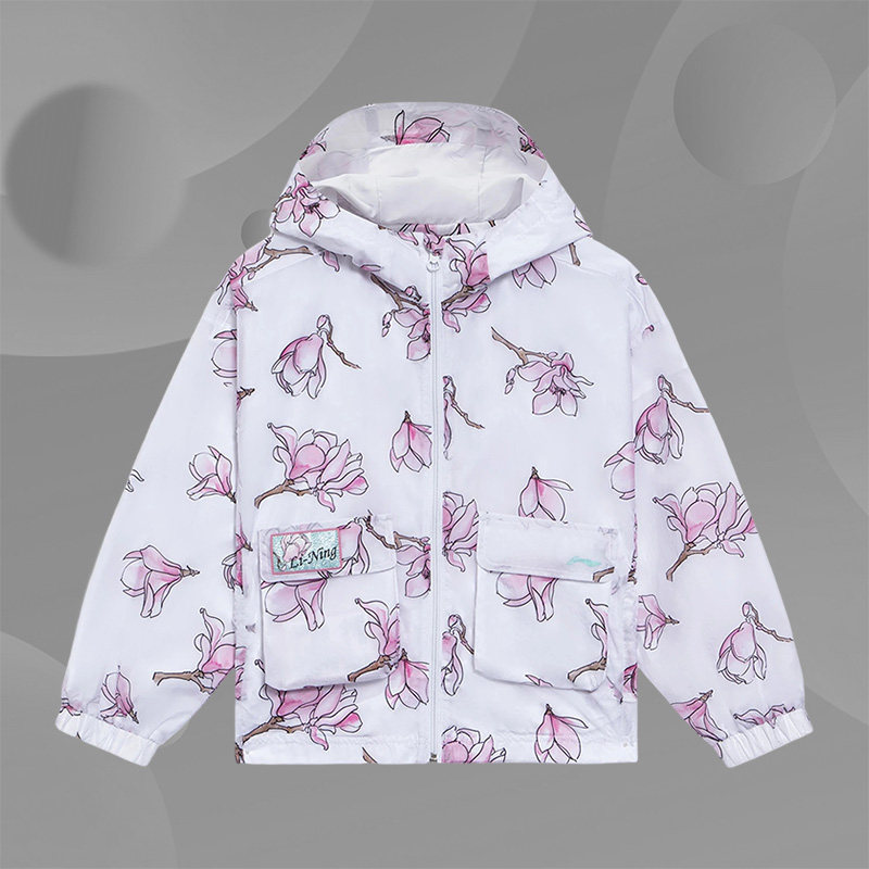 Lining/李宁正品女童中大童开衫连帽运动风衣儿童防风外套YFDS012,童装/婴儿装/亲子装,普通外套,淘宝优惠券,粉丝福利购,淘宝优惠卷