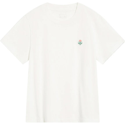 Lining/李宁正品女子运动潮流系列宽松透气圆领短袖T恤AHST490