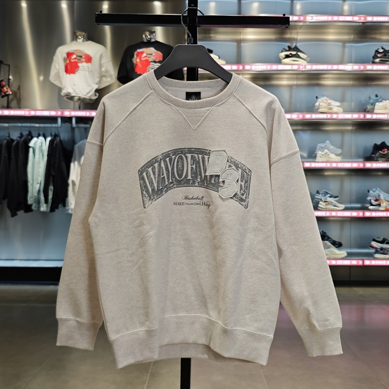 Lining/李宁正品春季新款男子宽松加绒保暖圆领套头卫衣AWDU003-6