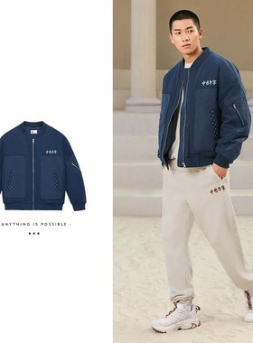 中国李宁正品新款男女运动休闲时尚潮流保暖棉服夹克外套AJMS079