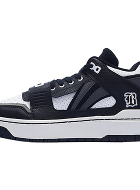 李宁正品新款男子运动休闲反伍BADFIVE时尚中帮板鞋ABCS057-1-2