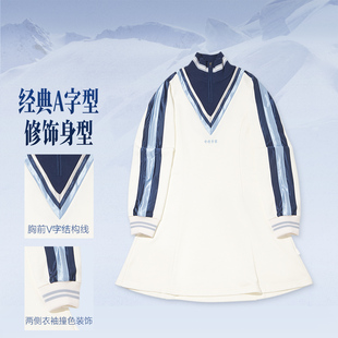 李宁2026新款女子时尚简约透气运动休闲立领连衣裙ASKW222