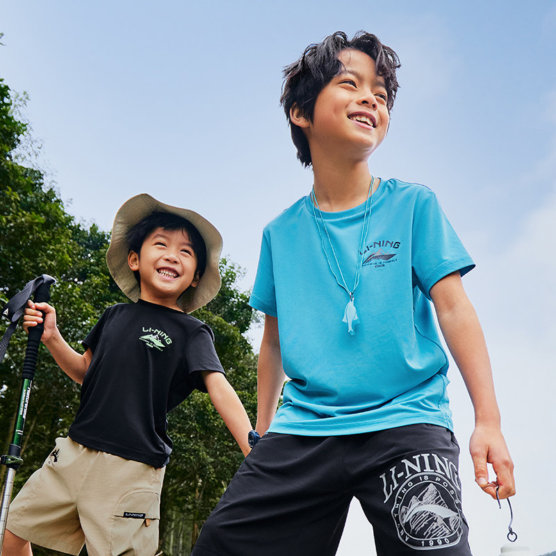 李宁正品运动生活系列男小大童排湿速干轻薄透气短袖T恤YTSU125,童装/婴儿装/亲子装,T恤,淘宝优惠券,粉丝福利购,淘宝优惠卷