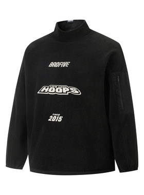 李宁正品反伍篮球系列男子宽松百搭摇粒绒保暖针织套头衫AAEU017